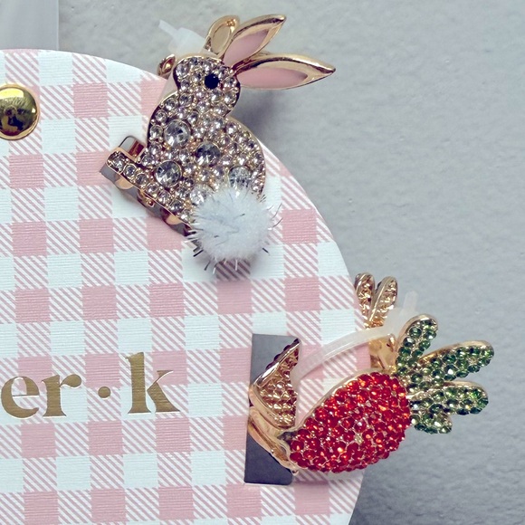 NWT Piper K Easter Spring Metal Claw Mini Rhinestone Hair Clips, set of 6 - Picture 4 of 5